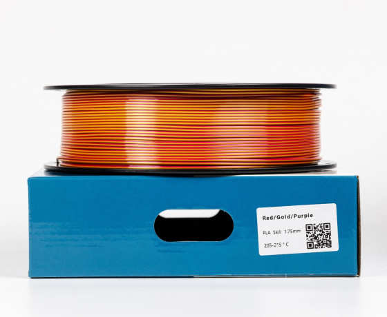 Фото 2 - Красный Золотой Пурпурный Шелковый Пла Пластик | PLA SILK Red Gold Purple 1кг 1.75мм | 330м