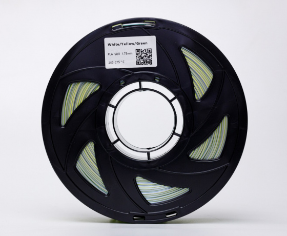 Фото 5 - Белый Желтый Зеленый Шелковый Пла Пластик | PLA SILK White Yellow Green 1кг | 1.75мм | 330м