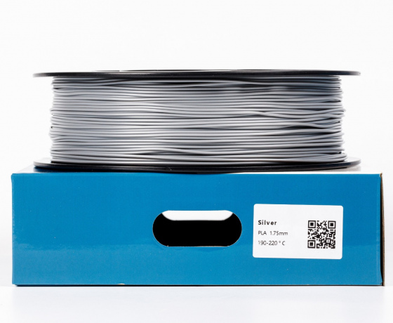 Фото 4 - Срібний PLA пластик для 3D принтера | Pla Silver 1кг | 1.75мм | 330м